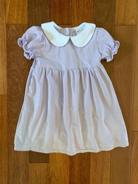 Jellybean by Smock Candy Lavender Stripe Charlotte Dress Peter Pan Purple 5